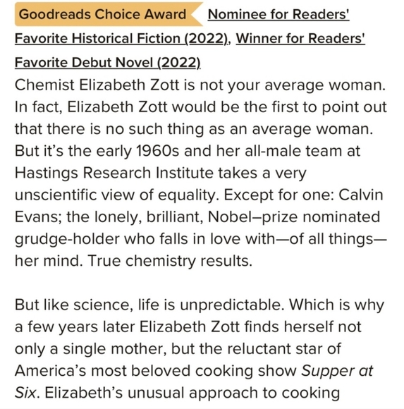 Hardcover Book - Lessons in Chemistry - Picture 2 of 4